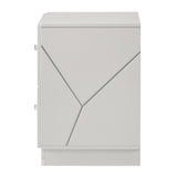 Esther White/Silver Nightstand - Ornate Home