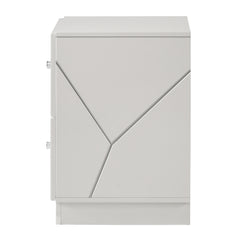 Esther White/Silver Nightstand - Ornate Home