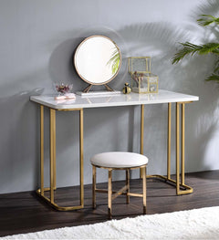 Estie White/Gold Writing Desk - Ornate Home