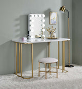 Estie White/Gold Writing Desk - Ornate Home