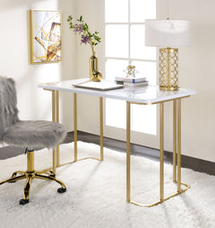 Estie White/Gold Writing Desk - Ornate Home