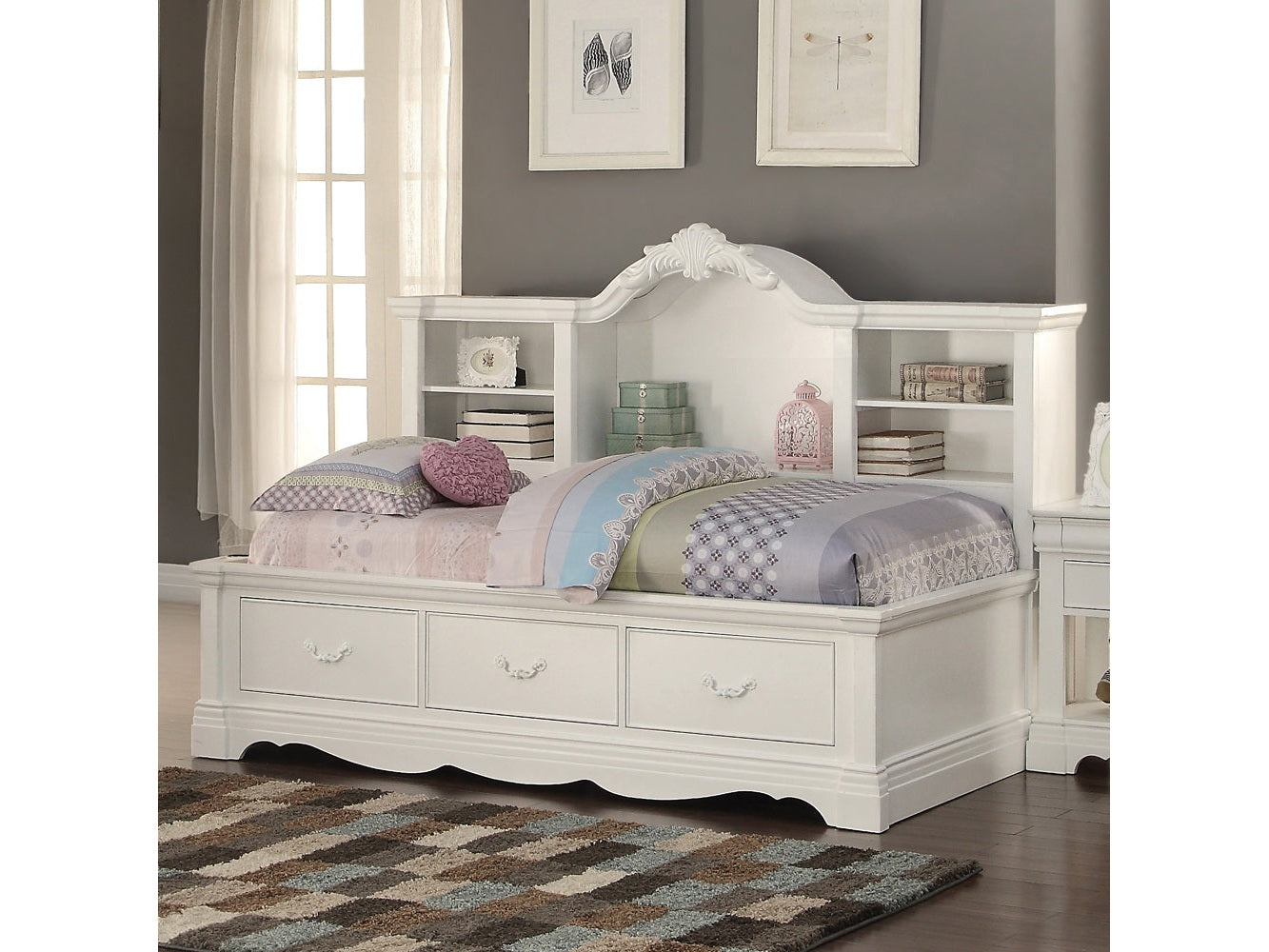 Estrella Youth Daybed w/Storage in White - Ornate Home