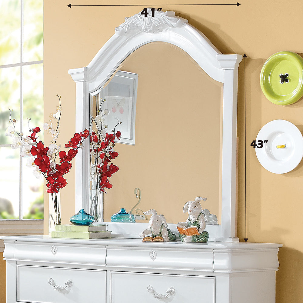 Estrella Youth Dresser Mirror in White - Ornate Home