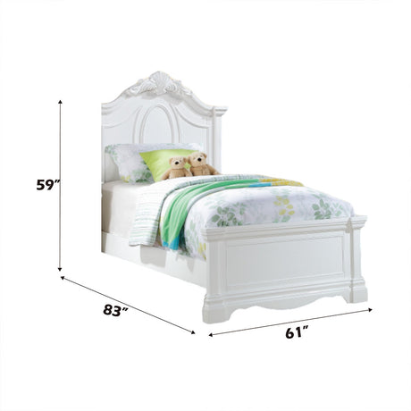 Estrella Youth Full Panel Bed in White - Ornate Home