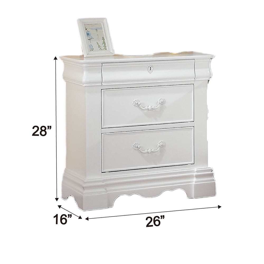 Estrella Youth Nightstand in White - Ornate Home