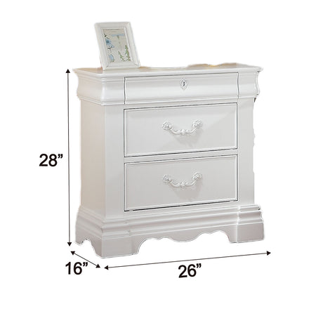 Estrella Youth Nightstand in White - Ornate Home
