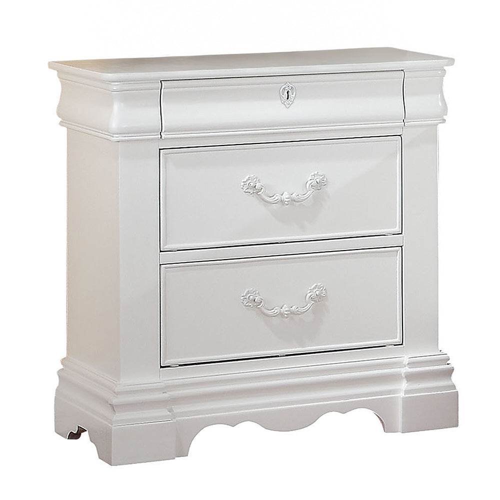 Estrella Youth Nightstand in White - Ornate Home