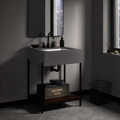 Etch Black/White 24" Bathroom Vanity with Sink - Ornate Home