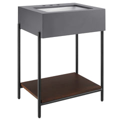 Etch Black/White 24" Bathroom Vanity with Sink - Ornate Home