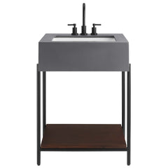 Etch Black/White 24" Bathroom Vanity with Sink - Ornate Home