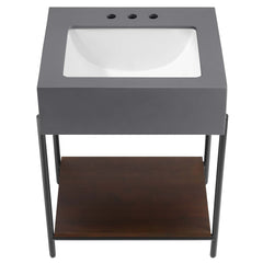Etch Black/White 24" Bathroom Vanity with Sink - Ornate Home