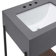 Etch Black/White 24" Bathroom Vanity with Sink - Ornate Home