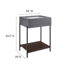 Etch Black/White 24" Bathroom Vanity with Sink - Ornate Home