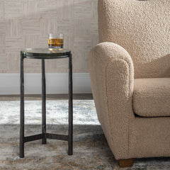 Eternity Black Iron & Glass Accent Table - Ornate Home