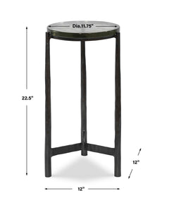 Eternity Black Iron & Glass Accent Table - Ornate Home