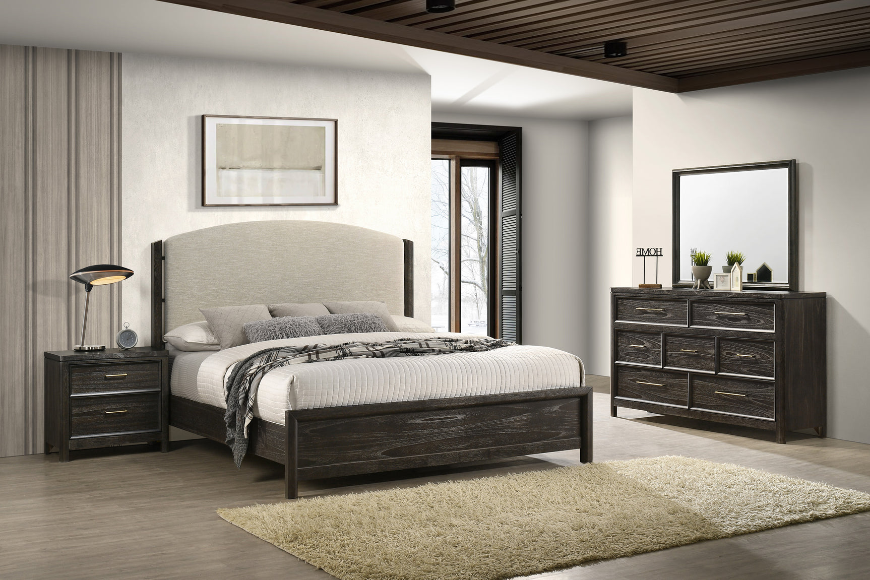 Ethel Dark Brown Panel Bedroom Set - Ornate Home
