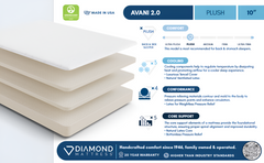 Ethos Avani 2.0 10" Plush White Wrap Split Head California King Mattress - Ornate Home