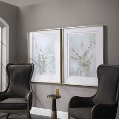 Ethos Gold/Gray/White Framed Abstract Print - Ornate Home