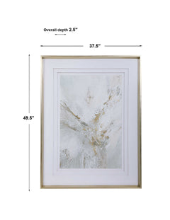 Ethos Gold/Gray/White Framed Abstract Print - Ornate Home