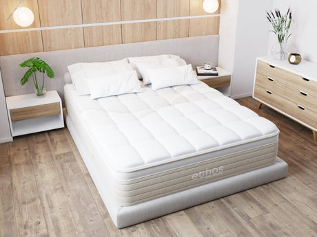 Ethos Natural Hybrid 14.5" Firm Beige&White Twin Mattress - Ornate Home