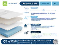 Ethos Thrive All Foam 10" Medium Beige&White Twin XL Mattress - Ornate Home