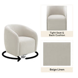 Etienne Beige Chair W/Swivel - Ornate Home