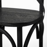 Etienne Black Wood Seat Metal Base Stool - Ornate Home
