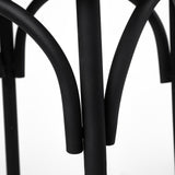 Etienne Black Wood Seat Metal Base Stool - Ornate Home