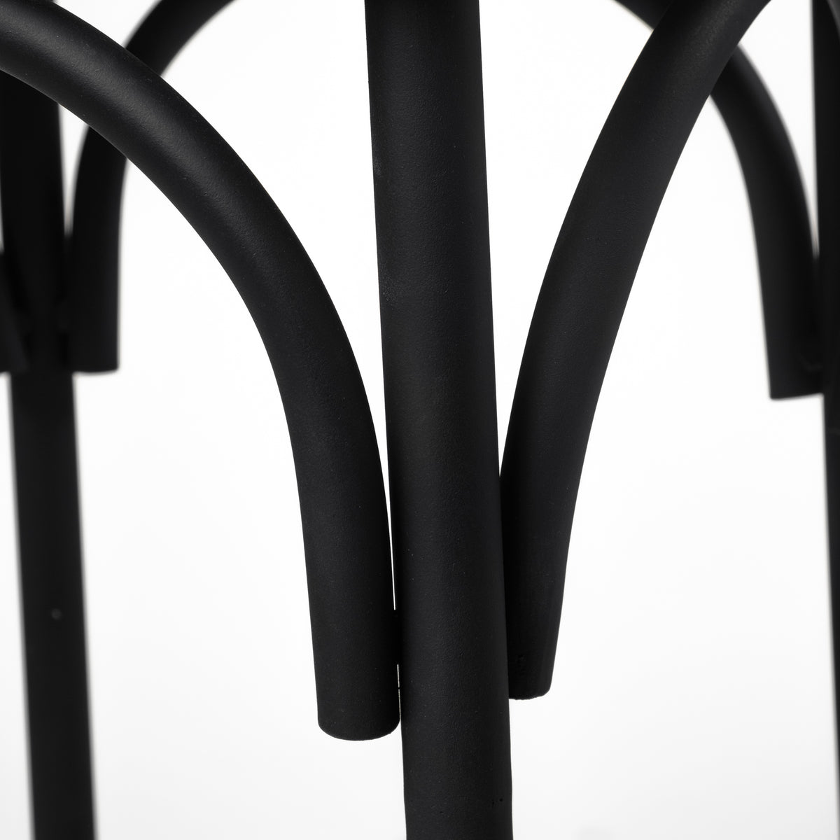 Etienne Black Wood Seat Metal Base Stool - Ornate Home