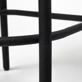 Etienne Black Wood Seat Metal Base Stool - Ornate Home