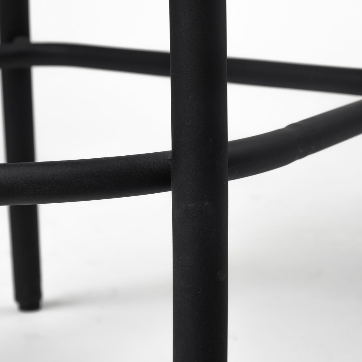 Etienne Black Wood Seat Metal Base Stool - Ornate Home