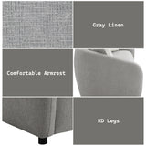 Etienne Gray Loveseat W/3 Pillows - Ornate Home