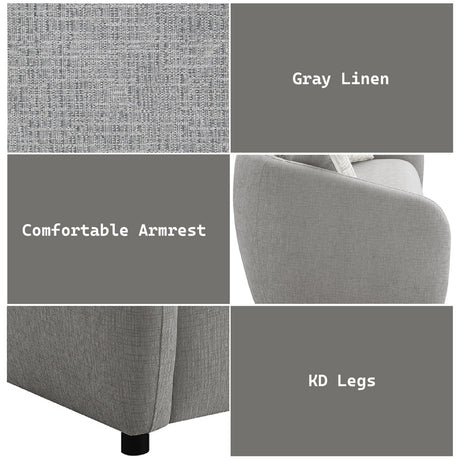 Etienne Gray Loveseat W/3 Pillows - Ornate Home