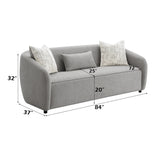 Etienne Gray Sofa W/3 Pillows - Ornate Home