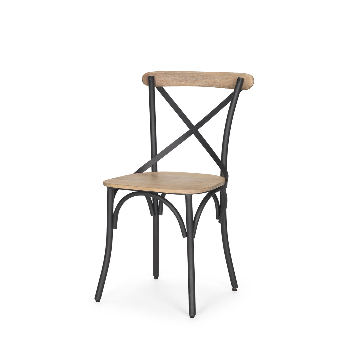 Etienne Light Brown Cross Back Dining Side Chair (Set of 2) - Ornate Home