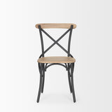 Etienne Light Brown Cross Back Dining Side Chair (Set of 2) - Ornate Home