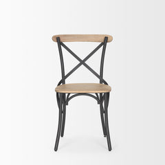 Etienne Light Brown Cross Back Dining Side Chair (Set of 2) - Ornate Home