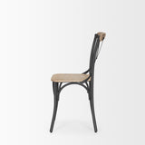 Etienne Light Brown Cross Back Dining Side Chair (Set of 2) - Ornate Home