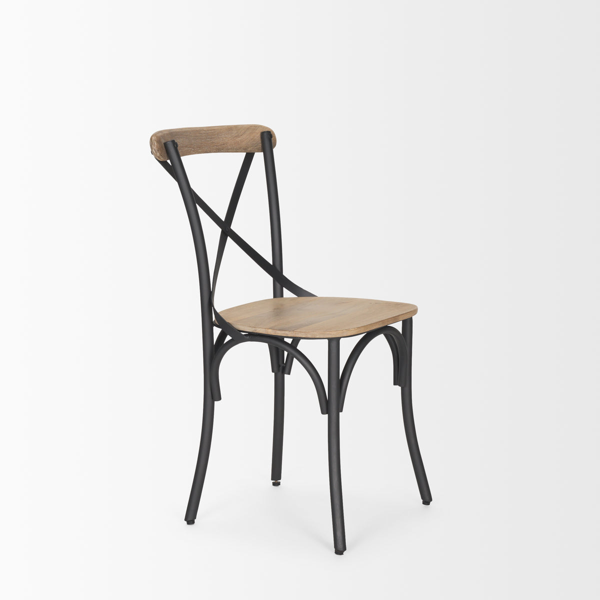 Etienne Light Brown Cross Back Dining Side Chair (Set of 2) - Ornate Home