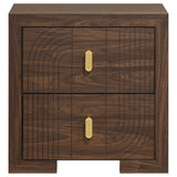 Etienne Walnut 2-drawer Nightstand Bedside Table - Ornate Home