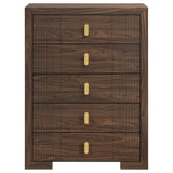 Etienne Walnut 5-drawer Bedroom Chest Of Drawers - Ornate Home