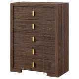 Etienne Walnut 5-drawer Bedroom Chest Of Drawers - Ornate Home