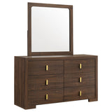 Etienne Walnut 6-drawer Dresser With Mirror - Ornate Home