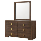 Etienne Walnut 6-drawer Dresser With Mirror - Ornate Home