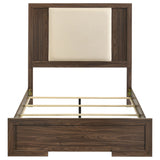 Etienne Walnut Full Velvet Upholstered Panel Bed - Ornate Home