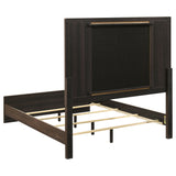 Etienne Walnut Full Velvet Upholstered Panel Bed - Ornate Home