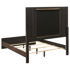 Etienne Walnut Full Velvet Upholstered Panel Bed - Ornate Home