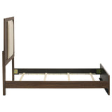 Etienne Walnut Twin Velvet Upholstered Panel Bed - Ornate Home