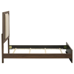 Etienne Walnut Twin Velvet Upholstered Panel Bed - Ornate Home