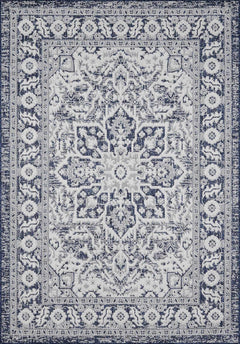 Etoile Navy Blue Performance Outdoor Rug - Ornate Home